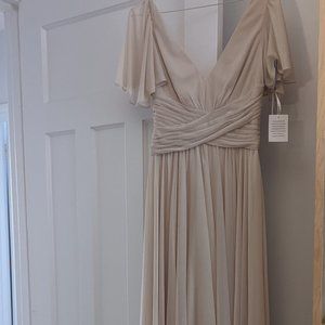 David's Bridal Bridesmaid Dress, Size 6, Champagne